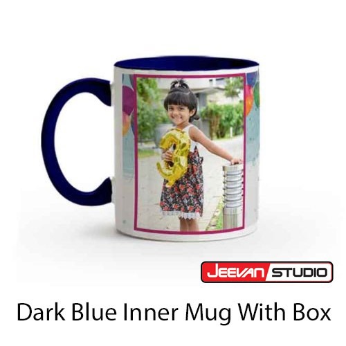 Dark blue inner color mug with box